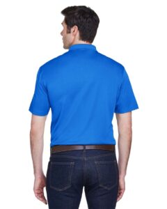 Harriton M354 Men’s Micro Piqué Polo – True Royal (on model back)
