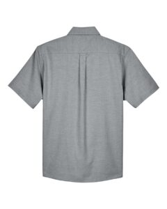 Harriton M600S Men’s Oxford Short Sleeve with Stain-Release – Oxford Grey (back)