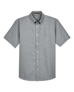 Harriton M600S Men’s Oxford Short Sleeve with Stain-Release – Oxford Grey