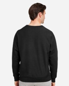 Team 365 TT98 Unisex Zone HydroSport™ Heavyweight Crewneck Sweatshirt – Black (on model back)