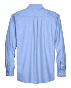 Harriton M600 Men’s Oxford Shirt – Light Blue (back)