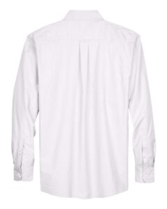 Harriton M600 Men’s Oxford Shirt – White (back)