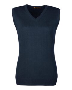 Harriton M415W Women’s Pilbloc™ V-Neck Sweater Vest – Dark Navy