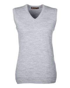 Harriton M415W Women’s Pilbloc™ V-Neck Sweater Vest – Grey Heather