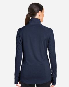 Puma Golf PG400W Women’s Bandon Quarter-Zip Pullover – Navy Blazer (on model back)