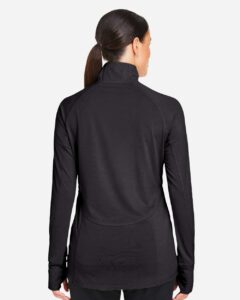 Puma Golf PG400W Women’s Bandon Quarter-Zip Pullover – Puma Black (on model back)