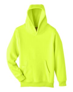 Team 365 TT96Y Youth Zone HydroSport™ Heavyweight Hooded Sweatshirt – Safety Yellow