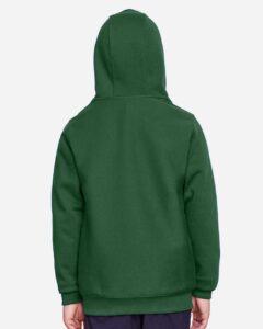 Team 365 TT96Y Youth Zone HydroSport™ Heavyweight Hooded Sweatshirt – Sport Dark Green (on model back)