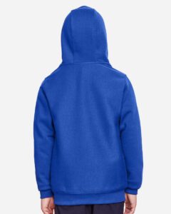 Team 365 TT96Y Youth Zone HydroSport™ Heavyweight Hooded Sweatshirt – Sport Royal (on model back)