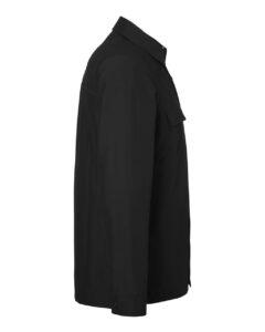 Harriton M72 Unisex Flex Twill Overshirt Jacket – Black (side)