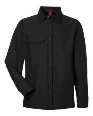 Harriton M72 Unisex Flex Twill Overshirt Jacket – Black