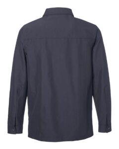 Harriton M72 Unisex Flex Twill Overshirt Jacket – Dark Charcoal (back)