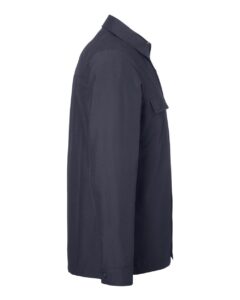 Harriton M72 Unisex Flex Twill Overshirt Jacket – Dark Charcoal (side)