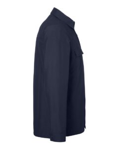 Harriton M72 Unisex Flex Twill Overshirt Jacket – Dark Navy (side)