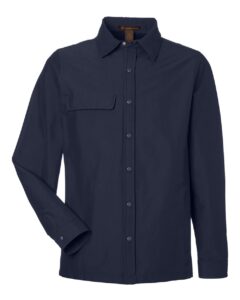 Harriton M72 Unisex Flex Twill Overshirt Jacket – Dark Navy