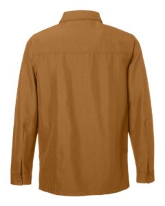 Harriton M72 Unisex Flex Twill Overshirt Jacket – Duck Brown (back)