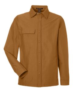 Harriton M72 Unisex Flex Twill Overshirt Jacket – Duck Brown