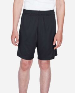 Team 365 TT11SHY Youth Zone Performance Shorts – Black (on model)