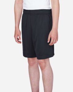 Team 365 TT11SHY Youth Zone Performance Shorts – Black (on model side)
