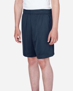 Team 365 TT11SHY Youth Zone Performance Shorts – Sport Dark Navy (on model side)