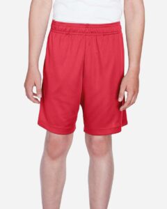 Team 365 TT11SHY Youth Zone Performance Shorts – Sport Red (on model)