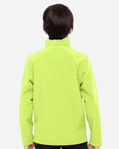 Team 365 TT80Y Youth Leader Soft Shell Jacket – Safety Yellow (on model back)