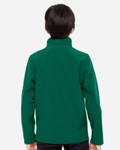 Team 365 TT80Y Youth Leader Soft Shell Jacket – Sport Forest (on model back)
