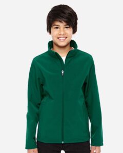 Team 365 TT80Y Youth Leader Soft Shell Jacket – Sport Forest (on model)