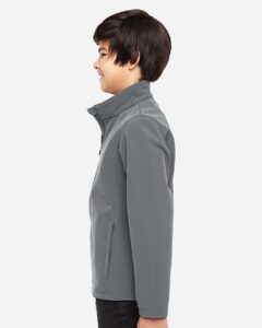 Team 365 TT80Y Youth Leader Soft Shell Jacket – Sport Graphite (on model side)