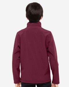 Team 365 TT80Y Youth Leader Soft Shell Jacket – Sport Maroon (on model back)