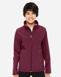 Team 365 TT80Y Youth Leader Soft Shell Jacket – Sport Maroon (on model)
