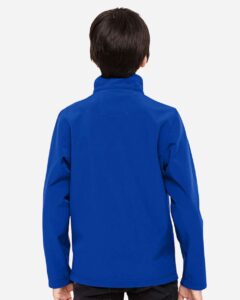 Team 365 TT80Y Youth Leader Soft Shell Jacket – Sport Royal (on model back)