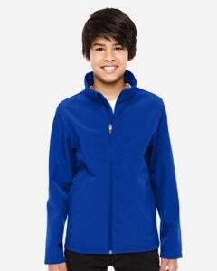 Team 365 TT80Y Youth Leader Soft Shell Jacket – Sport Royal (on model)