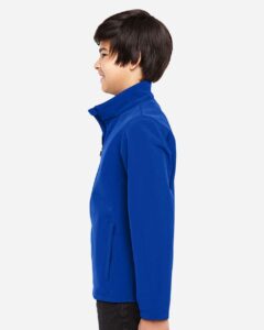 Team 365 TT80Y Youth Leader Soft Shell Jacket – Sport Royal (on model side)