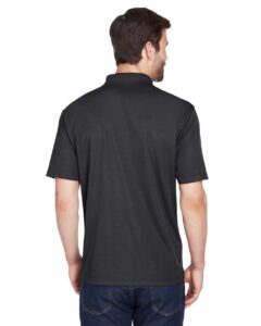UltraClub 8210 Men’s Cool & Dry Mesh Piqué Polo – Black (on model back)