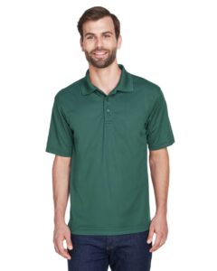 UltraClub 8210 Men’s Cool & Dry Mesh Piqué Polo – Forest Green (on model)