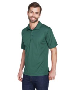 UltraClub 8210 Men’s Cool & Dry Mesh Piqué Polo – Forest Green (on model side)