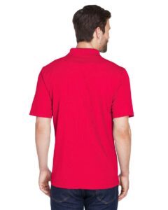 UltraClub 8210 Men’s Cool & Dry Mesh Piqué Polo – Red (on model back)