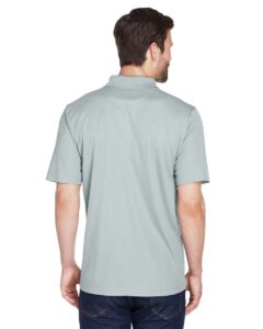 UltraClub 8210 Men’s Cool & Dry Mesh Piqué Polo – Silver (on model back)