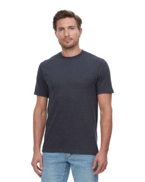 Threadfast Apparel T1001 Unisex Epic CVC T-Shirt – Heather Black (on model)