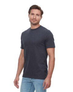 Threadfast Apparel T1001 Unisex Epic CVC T-Shirt – Heather Black (on model side)