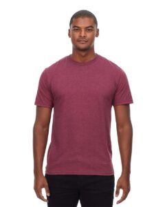 Threadfast Apparel T1001 Unisex Epic CVC T-Shirt – Heather Maroon (on model)