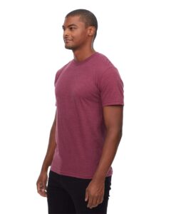Threadfast Apparel T1001 Unisex Epic CVC T-Shirt – Heather Maroon (on model side)