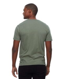 Threadfast Apparel T1001 Unisex Epic CVC T-Shirt – Heather Military Green (on model back)