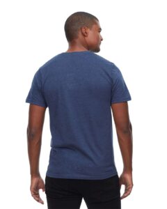 Threadfast Apparel T1001 Unisex Epic CVC T-Shirt – Heather Navy (on model back)