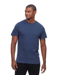 Threadfast Apparel T1001 Unisex Epic CVC T-Shirt – Heather Navy (on model)