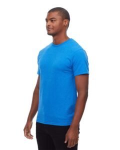 Threadfast Apparel T1001 Unisex Epic CVC T-Shirt – Heather Royal (on model side)