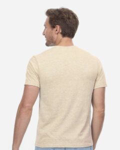 Threadfast Apparel T1001 Unisex Epic CVC T-Shirt – Heather Sand (on model back)