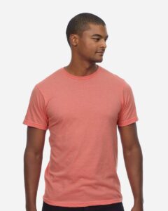 Threadfast Apparel T1001 Unisex Epic CVC T-Shirt – Heather Sunset (on model)
