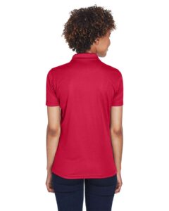 UltraClub 8210L Women’s Cool & Dry Mesh Piqué Polo – Cardinal (on model back)
